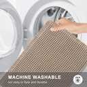 Boho Bath Mat, Super Absorbent Non Slip Waffle Bathroom Rug, Washable, Ultra Soft Rubber Backed, 18x30in, Light Grey