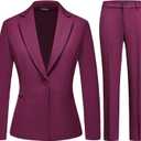 Women's Business Suits for Work Professional 2 Piece Slim Fit Outfits Pants Suit for Women, XL