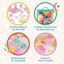 Battat Play Circle Dish Set Plates, Cups, and Tea Party Toys Kitchen Toys for Toddlers Pretend Play 3+ Years(34 Pieces)