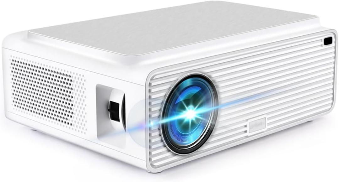 Full HD Projector, Native Resolution 1920x1080p Video Beam with 5G WiFi, Support iOS/Android Mac Sync Screen, 300" Display for Movie Games, Compatible with HDMI, VGA, USB, PC, DVD Device