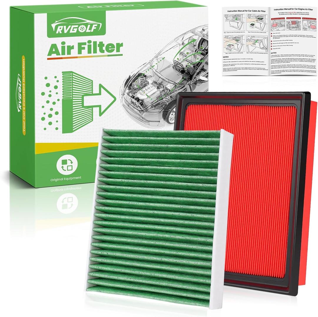 Engine+Cabin Air Filters Fit for Avalon 19-22, Camry 18-22, Highlander 20-26, RAV4 19-25, ES350 19-25 (Not Fit Hybrid) Engine Air Filter Replace Cabin Air Filter Accessories# CA12377 CF12157