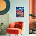 obterie Mushroom Paint by Numbers Kit for Adults Beginner Trippy Oil Painting Kit Adult Paint by Number Kits on Canvas DIY Painting for Beginners Art by Numbers for Gifts Home Wall Decor 16x20 Inch (YF024)