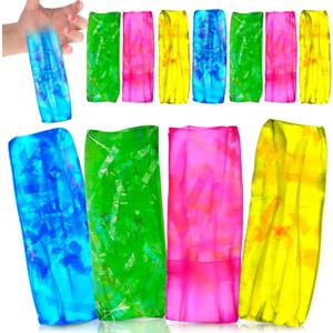 12 Pcs Water Wigglers Snake Toy Fidget Water Snake Trick Stress Toy Can't Hold Novelty Trick Slippery Tube for Home School Birthday Gifts, 4.33 x 1.57''(Lovely)