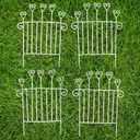 4PCS Mini Garden Stakes for Fairy Garden, Vintage Metal Arch Picks for Planters, Wrought Iron Mini Fence Style Ornaments, Potted Plants & Miniature Decor (Heart Arch Fence)