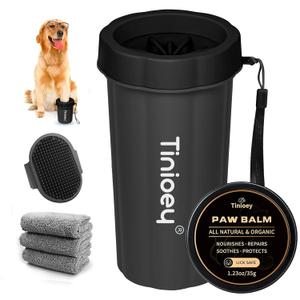 Dog Paw Cleaner for Large Dogs, Dog Paw Washer, Muddy Paw Cleaner, Pet Foot Cleaner, Dog Paw Protector Kit (Black)