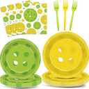 OBUSATT 96Pcs Pickleball Party Decorations Pickleball Birthday Party Plates and Napkins Supplies Disposable Dessert Tableware for Pickle Ball Birthday Baby Shower Serve 24, colourful