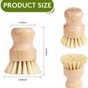 4 Pack Bamboo Dish Brush, Dish Scrubber Brush with Sisal Bristle, Natural Scrub Brush for Kitchen Cleaning Dishes, Pots, Pans, Bottles, Vegetables