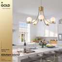 Gold Farmhouse Chandelier Modern Sputnik Chandelier for Dining Room Glass Globe Chandelier Dining Room Light Fixtures for Foyer Living Room Kitchen Island