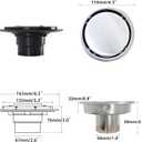 4 inch brushed circular shower floor drain, concealed tile-in installation, complete with sealing ring flange assembly and removable drain cover plate, SUS stainless steel