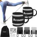 Ayombo Ankle Resistance Bands with Cuffs, Home Gym Workout Equipment, Lifting Glute Butt Exercise Equipment for Women, Ankle Weights Fitness Set, Leg Booty Equipment for Training Perfect Body Shape