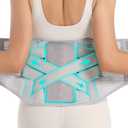 Back Brace for Lower Back Pain Relief - Back Support Belt for Women & Men for Herniated Disc, Sciatica. Removable Stays with 2 Different Hardness Sets (Grey, Large)