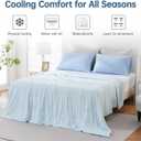 Cooling Comforter Queen Size for Hot Sleepers, 90"x90" Summer Cooling Blanket for Night Sweats, Silk Soft Lightweight Breathable All-Season Blue Cooling Quilt Blanket