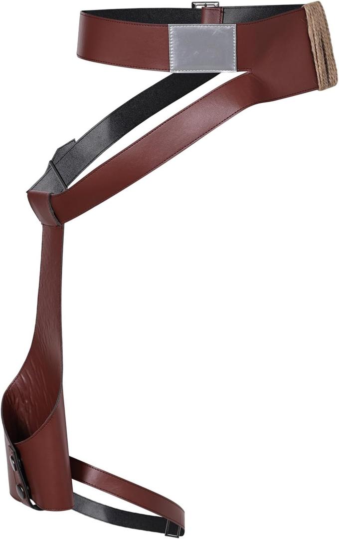 Knight Costume Belt Holster Adult Knight Cosplay Outfit Prop Accessories Halloween (Medium, Brown)