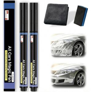 Plman 2 PCS All Cars Magic Pen for Car Scratches, Magic Car Scratch Removal Pen for All Paint Colors, Clearfix Quick-dry Scratch Removal Formula for Light to Moderate Surface Scratches