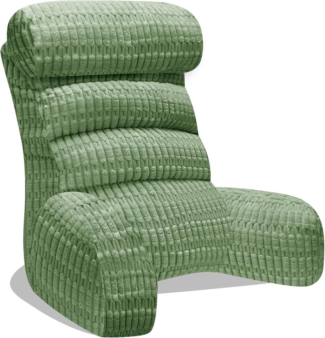 Back Pillow for Bed Sitting Up, Reading Pillow, Extra Large Arm Pillows for Adults for Back Support,Bed Pillow for Sitting up for Watching TV/Gaming/Relaxing Green, Large-For height over 5'4"-Weight 7.71 lbs