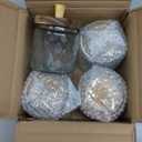 Vintage Glass Jars with Airtight Wood Lids & Handles - 16.9 OZ Set of 4 - Coffee Jars,Tea Canisters,Candy Jars for Flour,Sugar- Kitchen Pantry Containers (4, Rippling wheat pattern)