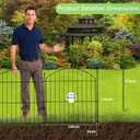 Decorative Garden Fence 24in (H) x20ft (L), 10 Pack No Dig Fence Animal Barrier for Dog, Arched Flower Bed Edging, Wire Border Panel Fencing for Yard Patio Outdoor Decor