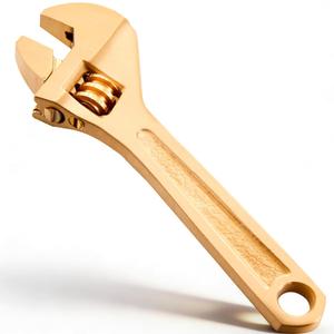 Hicarer Non Sparking Tools Adjustable Wrench, 4 Inch Spark-Free Spanner, Aluminum Bronze Anti-Magnetic Adjustable Wrench for Oil Gas Chemical Plant