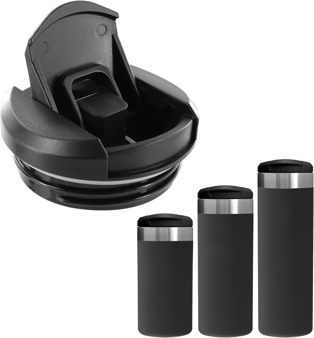 Replacement Lid for Stanley AeroLight 12oz 16oz 20oz Transit Bottle, Locking Through Lid Compatible with Stanley AeroLight, Leakproof Water Bottle Cap, BPA-Free (Black)