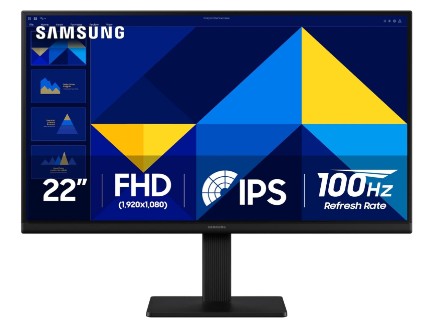 Samsung 22" (S30GD) Essential Monitor with IPS Panel and Tilt Only Stand, 100Hz Refresh Rate, Ergonomic Design, Advanced Eye Care, Game Mode, LS22D304GANXZA