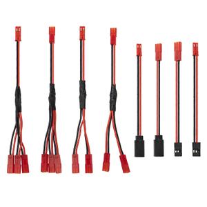 8Pcs JST Plug Y Splitter,JST to JR Male Female Wire Adapter JST Y-Harness Connectors Parallel Extension Cable Compatible with Traxxas TRX-4 RC Crawler Receiver ESC Winch Cooling Fan Led Lights