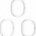 2 x 24 Pcs Shower Curtain Rings, C Shaped Plastic Clear Shower Curtain Hooks for Kitchen, Bathroom, Wardrobe, Shele