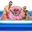 Inflatable Swimming Pool 103" X69" X20" Full-Sized Lounge Pool for Kiddie, Adults, Easy Set Family for Backyard Summer Water Party Outdoor Kiddie Pools