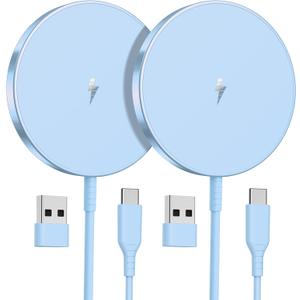 OANDYS Magnetic Wireless Charger 15W Fast Mag Safe Charger for 16/15/14/13/12 Series 2 Pack 5ft Cable Wireless Charging Pad for AirPods 3/2/Pro 2/Pro Mag-Safe Original Replacement