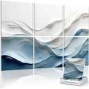 JBER Acoustical Wall Panels, 72×48 Inches Art Acoustic Panels, Decorative Acoustic Panels, Sound Absorbing Wall Art, Acoustic Wall Panels for Studio,Home & Living Room(Cerulean Undulations)
