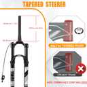 BUCKLOS 26/27.5/29 Travel 120mm MTB Air Suspension Fork, Rebound Adjust 1 1/8 Straight/Tapered Tube QR 9mm Manual/Remote Lockout XC AM Ultralight Mountain Bike Front Forks
