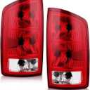 OKLPF Rear Brake Tail Light Assembly Compatible With 2002-2006 Dodge Ram 1500/2003-2006 Dodge Ram 2500 3500 Pickup # CH2800147 CH280114,Included Bulbs and Harness,Driver and Passenger Side