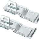 4-1/2" Swivel Staple Safety Hasps, Gate Door Hasp Latches Safety Packlock Clasp Locking with Twist Knob for Fence, Gate, Cabinet, in Zinc Plated, 2 Pack