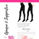 90D Soft Opaque Pantyhose 2 Pack, High-Waist, Full Coverage, Ultra Soft & Durable Pantyhose, Black Tights for Women - Size M (M)