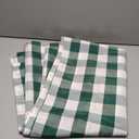 Softalker Spring Checkered Tablecloth Rectangle - Outdoor Waterproof Buffalo Plaid Table Cloth, Stain Resistant Gingham Table Cover for Picnic, Camping, Easter - Hunter Green and White, 54 x 78 Inch