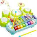 Marstone Toys for 1 Year Old Boy and Girl Gifts: Baby Musical Toys for Toddler 1-3, Piano Drum Set for Baby 6-12, 12-18 Months, Educational Learning Birthday Gift for Kids Age 0-2 (Green)