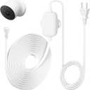 30ft/9m Power Adapter Compatible with Google Nest Cam Outdoor or Indoor, Battery(2nd Gen), Weatherproof Power Cable for Nest Cam Continuously with One-Piece Molding Adapter