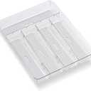 Madesmart 5-Compartment Small Silverware Tray for Utensils, Flatware, Kitchen Drawer Organization and Storage, Soft-Grip, Clear  12.88x9.25x1.88in