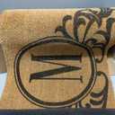 Evergreen Flag Monogram Extra Large Coir Doormat, 60x24 Inches Front Door Mat, Outdoor Indoor Entrance Rug, Non-Slip Welcome Mat for Double Doors Porch Patio, Housewarming Gift - Letter M