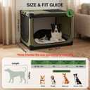 Veraste 30" L x 21" W x 21" H Collapsible Travel Dog Crate, Portable Soft Dog Kennel for Medium Dogs up to 45 lbs, 4-Door Foldable Travel Crate with Durable Mesh & Storage Bag, Green