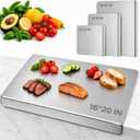Titanium Cutting Board With Lip, 100% Pure Titanium Cutting Boards for Kitchen Non-Toxic Dishwasher Safe Chopping & Kneading Board for Dough/Meat/Vegetable/Fruit/Bread/Baking Gift-Ready(1PC-16X20 IN), XXXX-Large