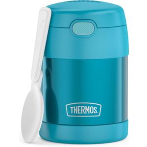 THERMOS FUNTAINER 10 Ounce Stainless Steel Vacuum Insulated Kids Food Jar with Spoon, Teal