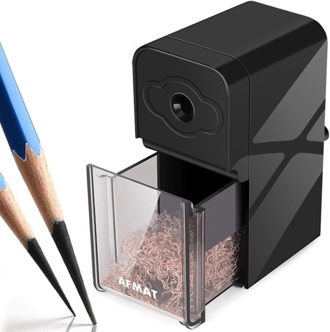 AFMAT Long Point Pencil Sharpener, 8-20mm Long Pencil Nibs, Self-Feed & Adjustable Pencil Sharpness, Artist Pencil Sharpener Manual for 6-8.2mm Charcoal/Art/Drawing/Sketching/Colored Pencils PS10