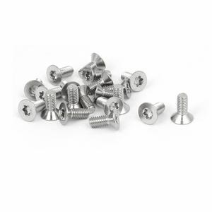 Tool parts M4 x 10mm 316 Stainless Steel Flat Torx Head Machine Screw Silver Tone 20pcs