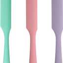 3Pcs Silicone Jar Spatula Long Handle Kitchen Spatulas for Mixing, Scraping, and Spreading,Ideal for Jars, Baking, Cake Icing, Cream, Butter, and Batter Kitchen Tool (Purple, Pink, Green)