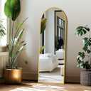 Delma Full Length Mirror, Large Floor Mirror for Wall, Bedroom, Bathroom, Living Room with Aluminium Frame (Stand, Arch 56x15-Gold)