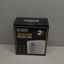 ELPHECO Automatic Motion Sensor Trash Can - 2 Gallon Slimline for Bathroom, Bedroom, Kitchen, Office - White with Gold Trim