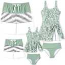 PATPAT Family Matching Swimwear Floral Pattern Tankini Swimsuits and Swim Trunks