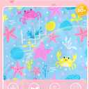 Girls One Piece Swimsuits Toddler Cute Ruffle Bathing Suits Quick Dry Beach Swimwear Size 2-7 Years (5-6 Years, Sea Animals)