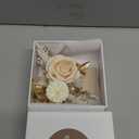 Ling's moment Pocket Boutonniere Single, Boutonniere for Men Groom for Wedding, Prom, Homecoming, Anniversary, Graduation, etc.White Beige, 6" W x 5" H