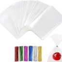 400 PCS 3" x 5" Thick Clear Cello Treat Bags Durable Plastic Cellophane Bag With Ties Packing Bakery Popcorn Cookies Candies Lollipop Treat Poly Bags